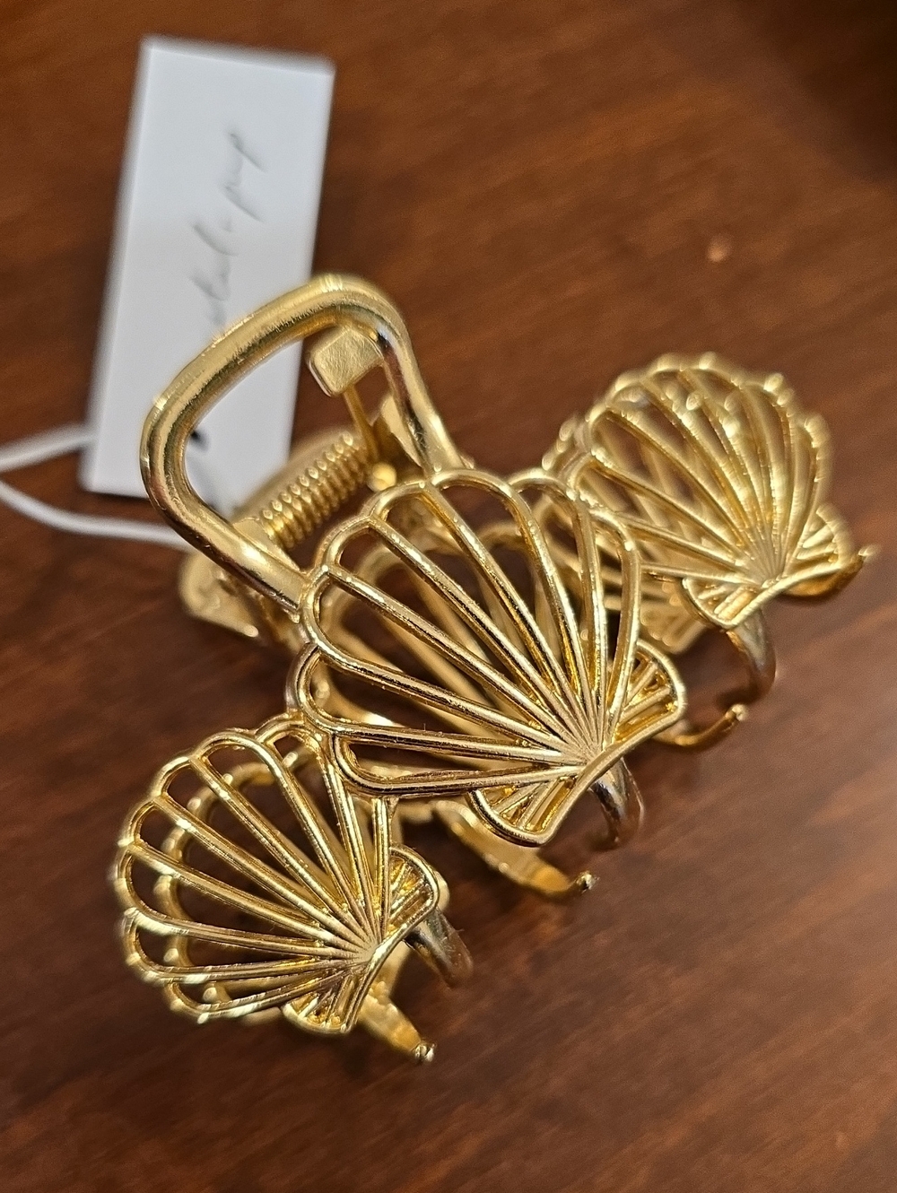 Petal and Pup Shelly Hair Claw Clip in Gold - NEW